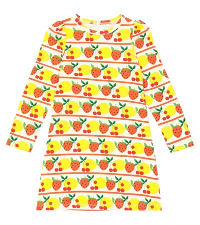 MINI RODINI FRUITS COTTON-BLEND DRESS