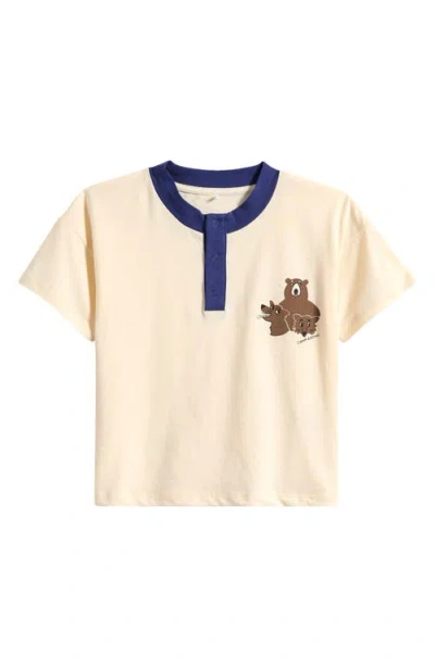 MINI RODINI MINI RODINI KIDS' CAMP RODINI ORGANIC COTTON GRAPHIC HENLEY