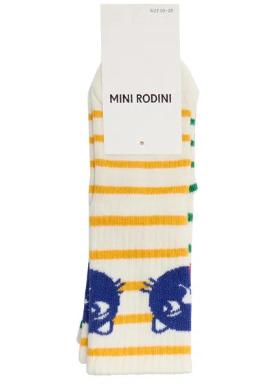 MINI RODINI MINI RODINI KIDS CAT COTTON-BLEND ANTI-SLIP SOCKS