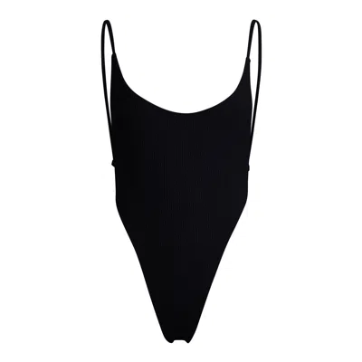 MINIMALE ANIMALE WOMEN'S OASIS RIB ONE PIECE SWIMSUIT - DARK SEAS BLACK