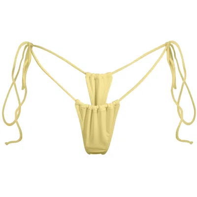MINIMALE ANIMALE WOMEN'S SANCTUARY TASSEL THONG BIKINI BOTTOM - COLADA YELLOW