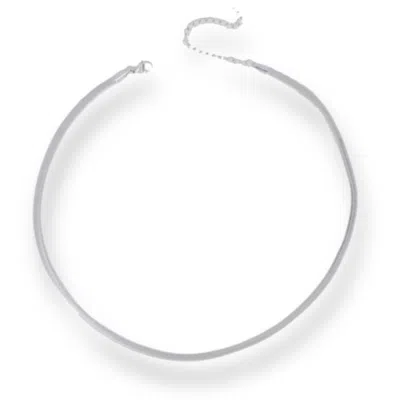 MINK&IVY WOMEN'S SILVER SNAKE CHAIN NECKLACE ADJUSTABLE LENGTH