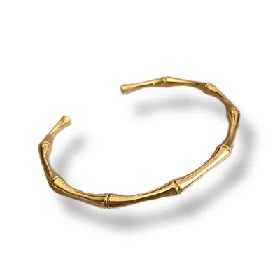 MINK&IVY WOMEN'S THE BAMBOO HANDMADE BANGLE INDIAN GOLD  TARNISH FREE