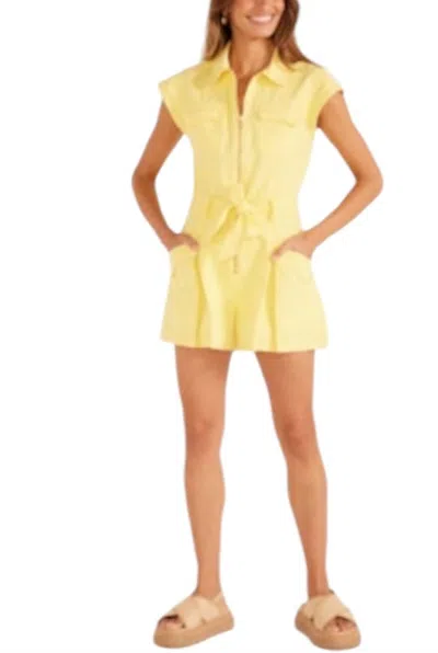 MINKPINK AYLA SCALLOPED PLAYSUIT IN PINEAPPLE
