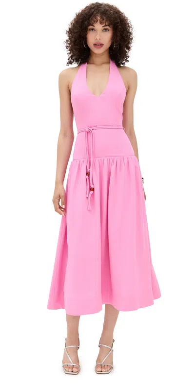 MINKPINK MELODY DROP WASIT MIDI DRESS PINK