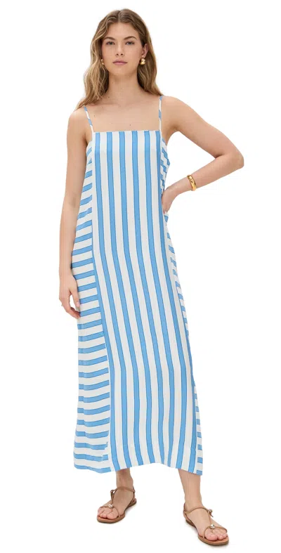 MINKPINK NIMUE STRIPE MIDI DRESS BLUE STRIPE