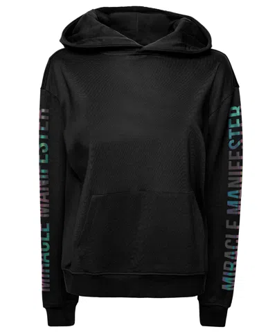 MIRACLES MANIFESTER WOMEN'S MONEY TREE REFLECTIVE DESIGN HOODIE - BLACK