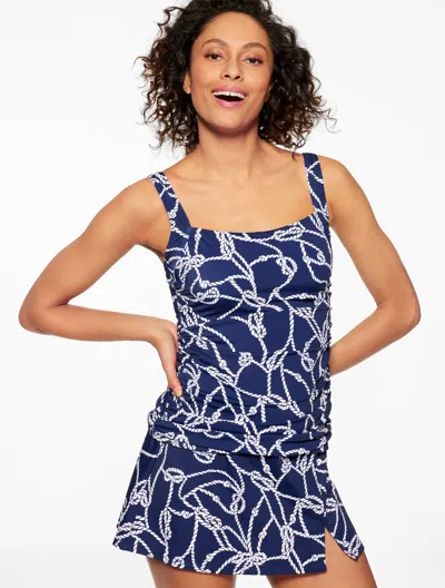 MIRACLESUIT MISSES - MIRACLESUITÂ® CABANA TANKINI - KNOTTED ROPE - INK - 16 TALBOTS