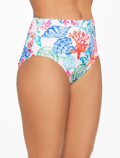 MIRACLESUIT MISSES - MIRACLESUITÂ® SWIM BRIEF - CORAL & SHELLS - WHITE - 14 TALBOTS