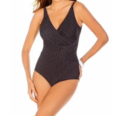 MIRACLESUIT PIN POINT OCEANUS ONE PIECE SWIMSUIT IN BLACK