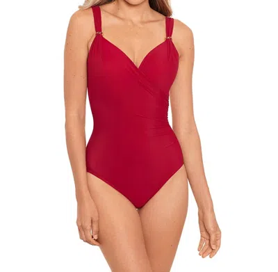 MIRACLESUIT SIREN UNDERWIRE ONE PIECE SWIMSUIT IN RED