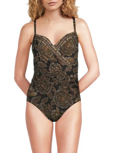 MIRACLESUIT WOMEN'S PETAL PUSHER GALI FLORAL ONE-PIECE SWIMSUIT