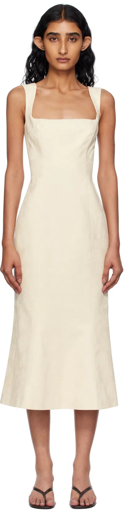 MIRROR PALAIS BEIGE 'THE INGENUE LADY' MIDI DRESS