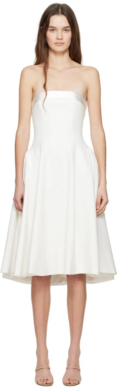 MIRROR PALAIS WHITE STRAPLESS OPERA LADY MIDI DRESS