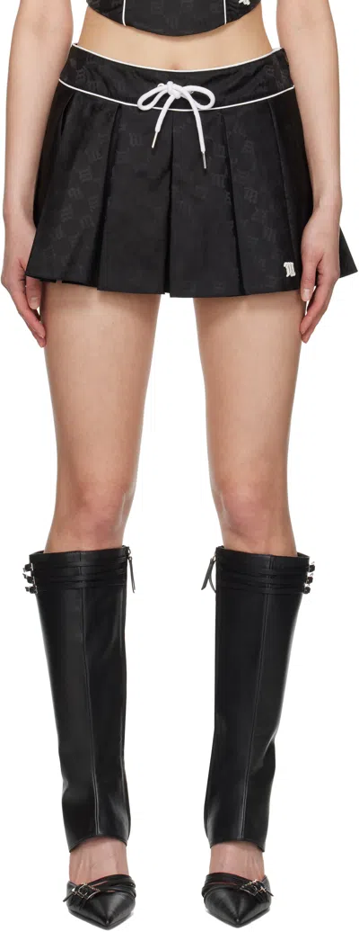 MISBHV BLACK MONOGRAM NYLON MINISKIRT