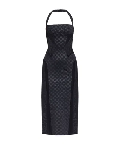 MISBHV LOGO-PRINT MIDI DRESS