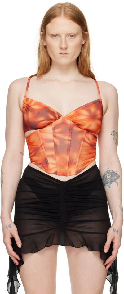 MISBHV ORANGE PRINTED CORSET