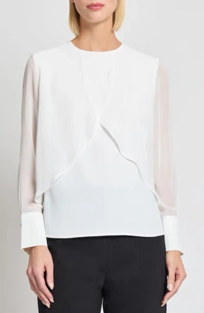 MISOOK MISOOK HERITAGE FIT CHIFFON OVERLAY SHIRT