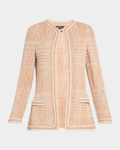 MISOOK HERITAGE-FIT WHIPSTITCH MELANGE KNIT JACKET