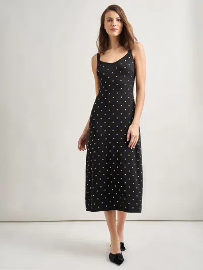 MISOOK MODERN FIT GOLD STUD MIDI SOFT KNIT TANK DRESS