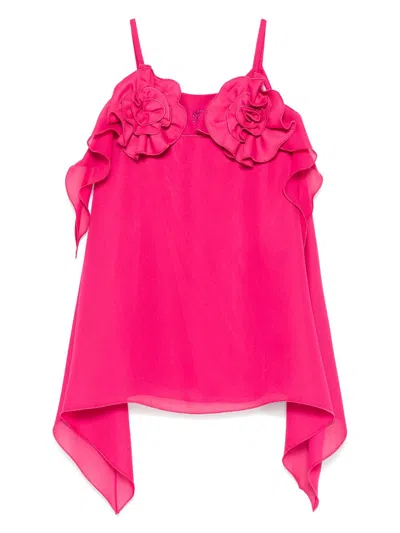 MISS BLUMARINE FLORAL-APPLIQUÉ DRESS