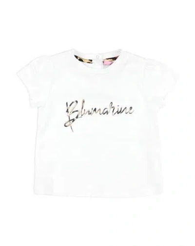 MISS BLUMARINE MISS BLUMARINE NEWBORN GIRL T-SHIRT WHITE SIZE 3 COTTON, ELASTANE