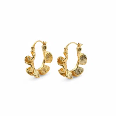 MISS CECILIA WOMEN'S GOLD RIPPLE BLOOM HOOPS