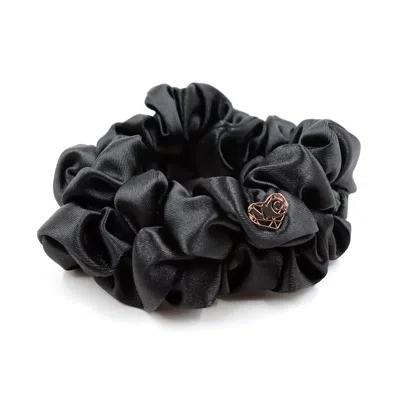MISS CICCONI WOMEN'S FLORENCE - SCRUNCHY - BLACK SILK