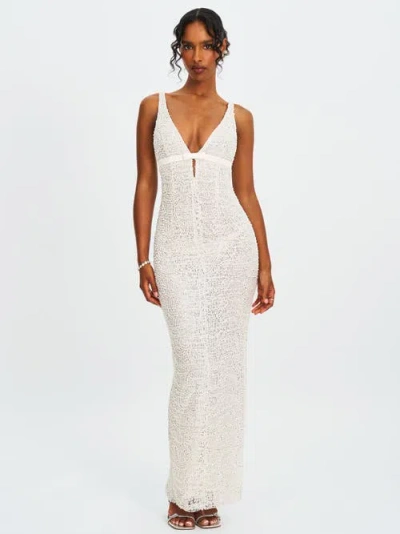 MISS CIRCLE MISS CIRCLE ADELAIDE BEADED SEQUIN NET BODYCON GOWN