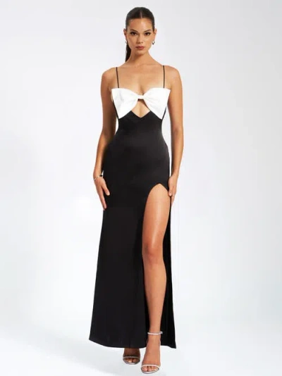 MISS CIRCLE MISS CIRCLE ELEANOR BOW SATIN GOWN
