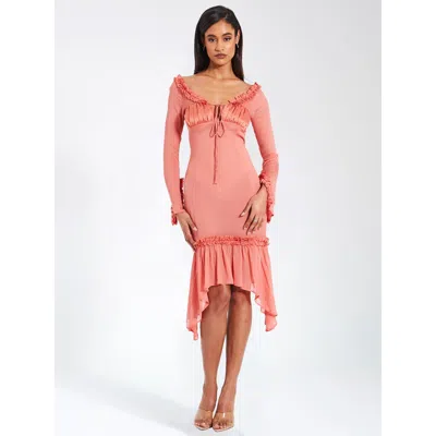 MISS CIRCLE MISS CIRCLE FIORELLA SATIN RAYON MIDI DRESS