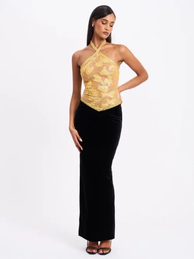 MISS CIRCLE MISS CIRCLE GAZELLE EMBROIDERED VINTAGE STYLE MAXI DRESS