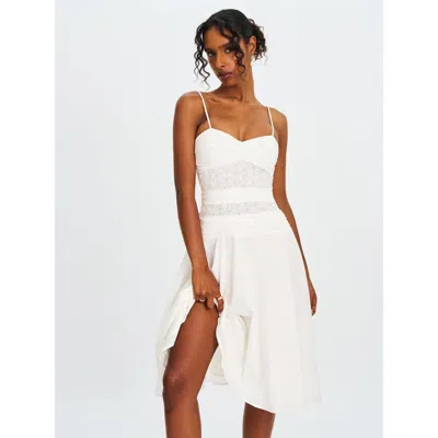 MISS CIRCLE MISS CIRCLE MAELIS EYELET DROP WAIST COTTON MIDI DRESS