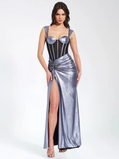 MISS CIRCLE MISS CIRCLE ODESSA METALLIC CORSET MAXI DRESS