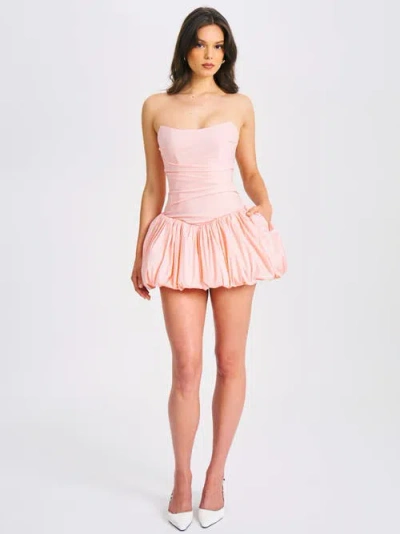 MISS CIRCLE MISS CIRCLE OLETTA CORSET STRAPLESS BUBBLE HEM MINI DRESS