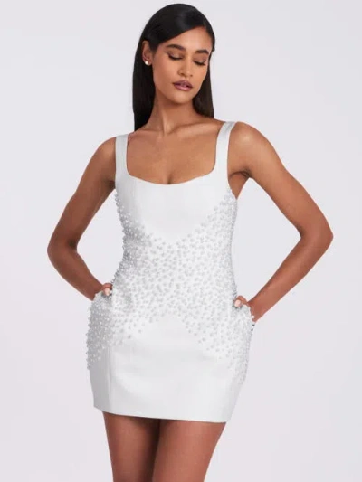 MISS CIRCLE MISS CIRCLE TAIS PEARL BEADED COCOON SHAPE SLEEVELESS MINI DRESS