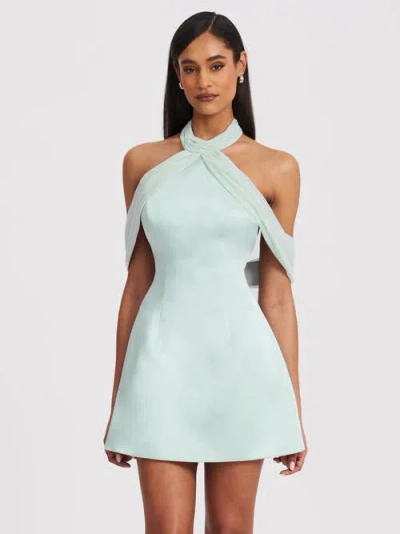 MISS CIRCLE MISS CIRCLE ZAFRINA HALTER OFF-SHOULDER BACKLESS MINI DRESS