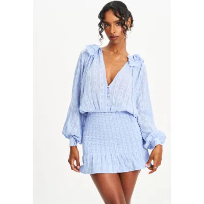 MISS CIRCLE MISS CIRCLE ZAHARI SMOCK BOTTOM BALLOON SLEEVE MINI DRESS