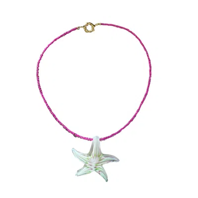 MISS MAY THE BRAND WOMEN'S GREEN / PURPLE STARFISH NECKLACE