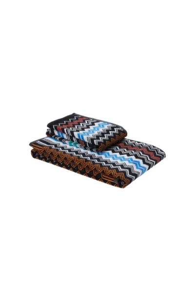 MISSONI MISSONI HOME NEOCLASSIC 2-PIECE BATH TOWEL SET IN COTTON TERRY WITH ZIGZAG PATTERN