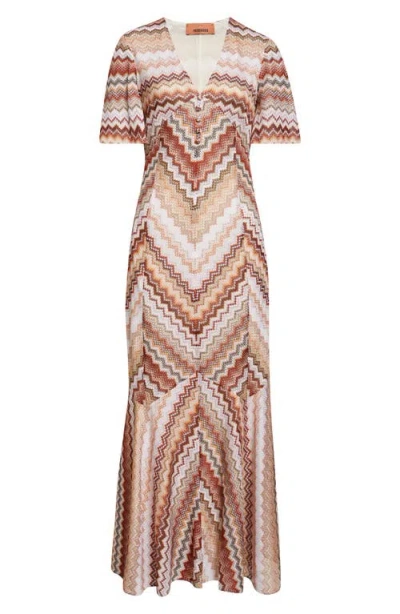 MISSONI MISSONI METALLIC ZIGZAG MAXI DRESS