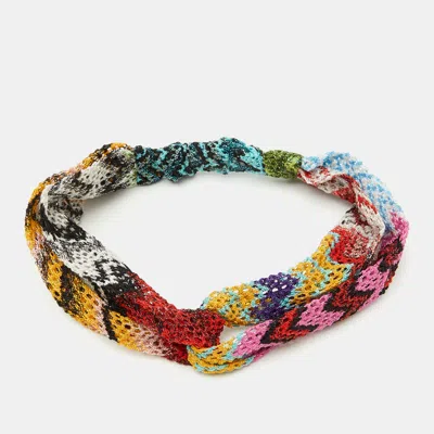 MISSONI MULTICOLOR LUREX KNIT TWISTED HEADBAND