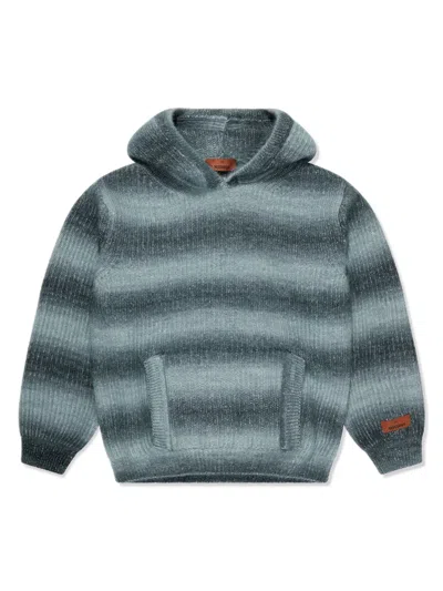 MISSONI OMBRÉ-EFFECT STRIPED KNITTED HOODIE