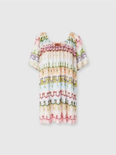 MISSONI MISSONI SHORT DRESS WITH V-NECK IN LACE