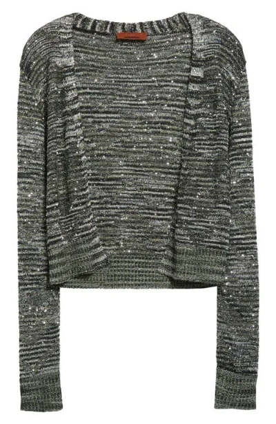 MISSONI MISSONI SPACE DYE METALLIC STRIPE SEQUIN CARDIGAN