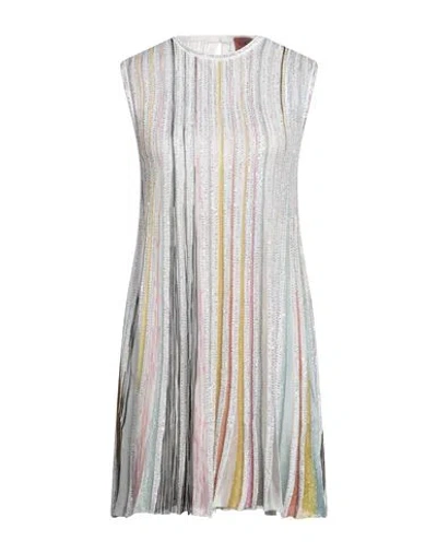 MISSONI MISSONI WOMAN MINI DRESS WHITE SIZE 6 VISCOSE, POLYAMIDE, POLYESTER, CUPRO