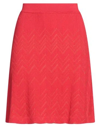 MISSONI MISSONI WOMAN MINI SKIRT RED SIZE 4 WOOL, VISCOSE