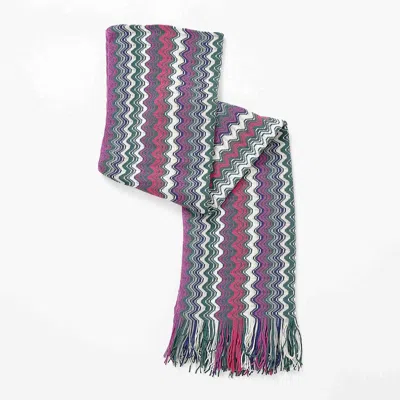 MISSONI MISSONI ZIGZAG FRINGED SCARF