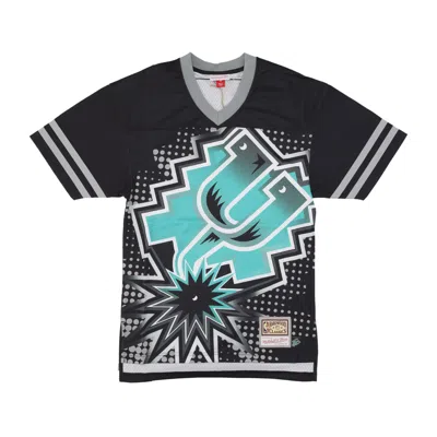 MITCHELL & NESS AMERICAN FOOTBALL JACKET MEN'S NBA BIG FACE 7.0 FASHION JERSEY SAASPU BLACK