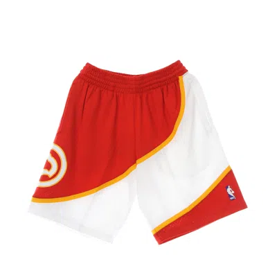 MITCHELL & NESS MEN'S BASKETBALL SHORTS NBA SWINGMAN SHORTS HARDWOOD CLASSICS 1986 ATLHAW ORIGINAL TEAM COLORS